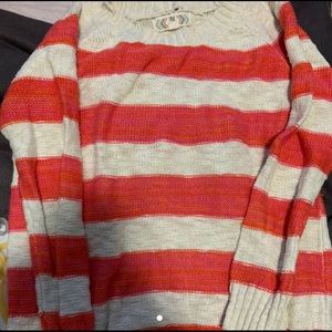 Pink Rose Stripped Sweater